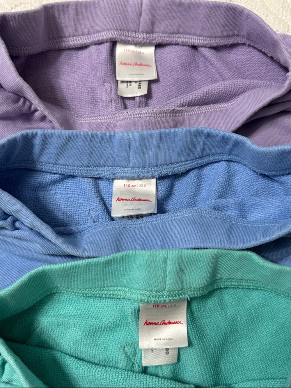 Hanna Andersson Dolphin Shorts Trio — Teal, Periwinkle & Lavender Size 5 - Picture 2 of 4